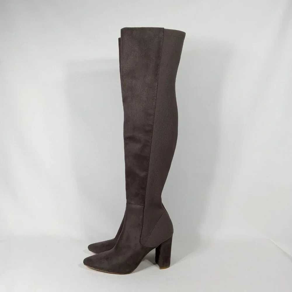 STEVE MADDEN 'Everley' Over The Knee Boot In Gray Womens Size 9 M